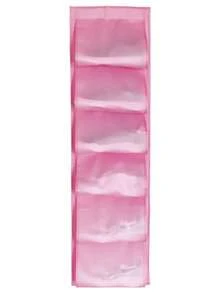 1个粉色无纺布12口袋悬挂式鞋袋，家居衣橱收纳袋 - 粉色 - 查看 5