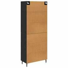 vidaXL 2 Stück Highboard In Schwarzeichen-Optik Aus Engineered Wood Und Glas - Black - View 9