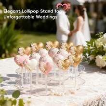 1 pieza Soporte de acrílico para exhibir piruletas, Soporte para postres y dulces para bodas/fiestas, Adecuado para Navidad, fiestas de cumpleaños, eventos festivos - transparente - Ver 5