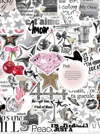 50 pièces Pack d'autocollants esthétique Y2K, comprenant des filles urbaines, style Y2K, filles mignonnes, esthétique KPOP, ton rose, imperméable, convenant pour les bouteilles d'eau, les ordinateurs portables, les téléphones, les skateboards, les agendas, les cahiers, idéal comme cadeau. Fournitures pour scrapbooking, autocollants drôles, fournitures pour scrapbooking Kindle