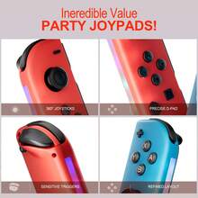 Controlador inalámbrico GAMINJA NS058 para Nintendo Switch, agarre izquierdo y derecho con luces RGB, para consola de juegos Switch L/R Gamepad, con función de captura de pantalla de despertar, Joycon portátil - Multicolor - Ver 5