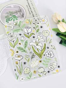TPU Soft Case With Green Floral Pattern, Vibrant Flower And Grass Painting Design, Compatible With Mini 1/2/3/Mini 4/Mini 5/Mini 6/Mini 7/Air/Air 2/9.7/10.2/10.5/Air 4/Air 5/10.9/Pro 11-Inch/10th Gen/Air 11-Inch (M3) 2025/Pad (A16) 11 Inch 11th Generation 2025, A7/A8, Lightweight Ultra-Thin Soft Shell, Fresh/Personalized/Creative/Niche, TPU Tablet Protective Single Shell, Transparent Tablet Case, No Pen Slot - Multicolor - View 6