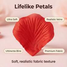 1000pcs Romantic Style Non-Woven Simulated Rose Petals,Romantic Handmade Flowers,Suitable For Wedding Party Room Layout Home Decoration,Birthday Decoration,Table Centerpieces,Bedroom Decoration,Room Decoration,Bathroom Decoration,Valentine's Day Gift,Graduation Ceremony Party Decoration Party Favors Bride Gifts Birthday Birthday Decorations Party Decorations Bachelorette - Đỏ - Xem 6