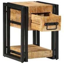 vidaXL Nightstand 2 Pcs Brown 30 X 30 X 40 Cm Solid Wood Mango - Yellow - View 2