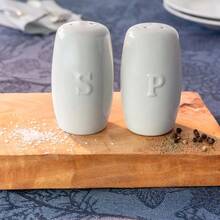 Luxury Porcelain Embossed Salt And Pepper Shaker Set For Minimalist Design Table Elegance - Default - View 2