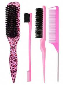 1支豹纹发梳，男女通用顺滑造型梳，适用于浓密和稀疏发质，可按摩头皮，适合日常梳理。 - 彩色 - 查看 13