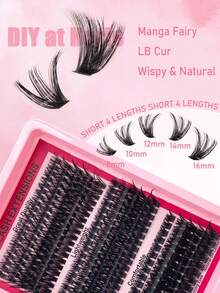 280-Piece Large-Capacity Eyelash Extension Kit, Thick And Soft Lash Clusters, DIY Eyelash Extensions, 10-16mm Fluffy, Thick, Curled Mixed Lash Clusters, Natural And Realistic False Eyelashes, Eyelash Growth Kit - D - View 6