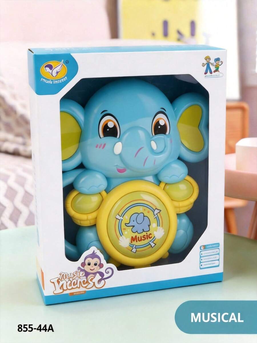 Sonaja Musical en Forma de Elefante, Juguete Infantil con Sonido, Diseño Tierno y Colorido, Juguete Interactivo para Bebés, Ideal para Estimulación Temprana y Juego Diario, Regalo Perfecto para Bebés y Niñas o Niños Pequeños, Juguete Divertido para Desarrollo Sensorial, Diseño Adorable para Momentos de Juego en Casa - Azul - Ver 1