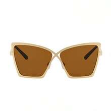 1件装 女士时尚超大优雅镜框修身时尚眼镜 - 米色 - 查看 4