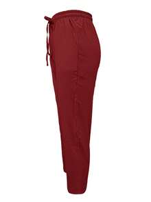 Pantalones casuales de mujer Jisfaneya de unicolor con cintura con cordón y bolsillos - Burdeos - Ver 3