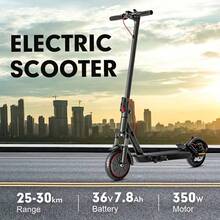 Patinete eléctrico H1 GREY 8.5| Motor de 350 W, batería de 7,8 AH, neumáticos sólidos antideslizantes de 8,5 pulgadas, batería de larga duración, 3 modos, velocidad máxima de 25 mph, absorción de impactos delantera y trasera, freno trasero electrónico + freno mecánico, plegable, altura ajustable, marco de aleación de aluminio. - B - Ver 10
