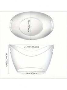 1pc Acrylic Ice Bucket - Transparent Champagne And Soda Beverage Cooler, Clear Party Drink Tub, Food , Ideal For Parties, Bars And Restaurants - Clear - View 2