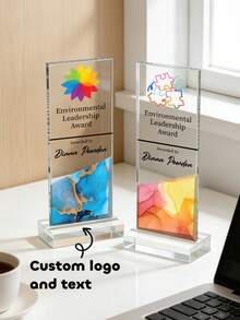 1pc Customized Acrylic Retirement Trophy Plaque, Customizable Logo And ...