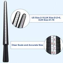 Misuratore di anelli, calibro per anelli con anima di misurazione, set di misurazione anelli con 4 misure di anime, strumento per misurare la taglia di anelli, set di misurazione per anelli da uomo e donna - Kit di misurazione della lega - Visualizzare 5