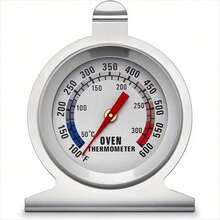 SOKANY 1pc 430 Stainless Steel Oven/Oven Thermometer, Temperature Range 50-300°C/100-600°F, High Heat Resistant Glass, Auto Sensing, Precise Measurement. Suitable For Kitchen Cooking & Baking, Essential Baking Tool Accessory. - Silver - View 10