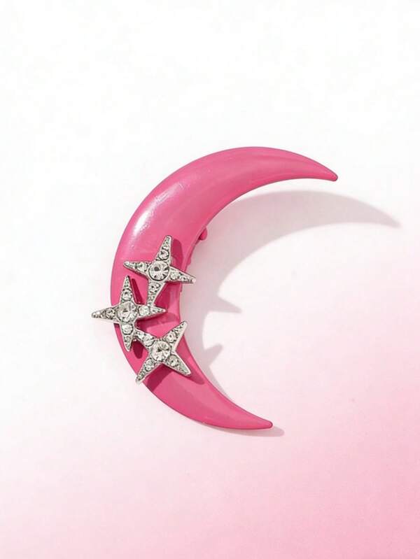 1/2pcs Crystal Star & Moon Metal Hair Clips, Women Hair Accessories, Elegant Hair Clips Suitable For Ladies, Perfect Gift For Ramadan, Valentine's Day, Weddings, Parties And Daily Wear