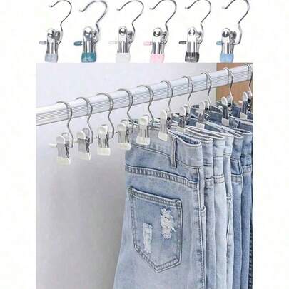 1pc High-Quality Stainless Steel Clothespins, Perfect For Spring And Summer Clothing. It Includes An Adjustable Metal Hanger With Clips, A Laundry Hook, And A Portable Hanger With Clips. This Will Be The Perfect Gift For Friends And Family!