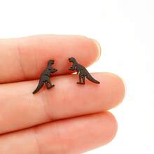 1 Pair Fashionable And Cute Stainless Steel Dinosaur Earrings, Minimalist Animal Stud Earrings , Stainless Steel ,Suitable For Daily Wear,Pet Lovers Series, Valentine's Day Gift - GED693 - View 9