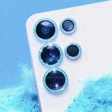 Miếng dán bảo vệ ống kính camera lấp lánh với vòng kim loại riêng biệt, kính cường lực, tương thích với Samsung Galaxy S26 Ultra/S26 Plus/S26/S25 Plus/S25 FE/S25 Ultra/S24 Ultra/S23/S22 và Galaxy A05S/A06/A14/A15/A16/A24/A25/A34/A35/A54/A55. Thích hợp sử dụng hàng ngày, văn phòng, nhà. Miếng dán bảo vệ camera điện thoại lấp lánh, chống nước, chống sốc, chống rơi, chống trầy xước. - màu đen - Xem 4