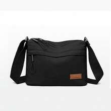 Borse in tela da donna con più scomparti: piccola borsa a tracolla, borsa casual, borsa a mano, borsa a tracolla, borsa per laptop - Borsa a tracolla multifunzionale - nera - Visualizzare 6