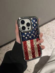 1 Piece Glitter American Flag Style Full Coverage Phone Case With Integrated Lens, Offering Enhanced Protection, Drop-Proof, Waterproof, And Scratch-Resistant Features. Compatible With IPhone 17 Pro Max/17 Pro/17/16 Pro Max/16 Pro/16/16 Plus/15 Pro Max/15 Pro/15/15 Plus/14 Pro Max/14 Pro/14/14 Plus/13 Pro Max/13 Pro/13/12 Pro Max/12 Pro/12/11 Pro Max/11 Pro/11. Designed For Your Beloved Phone - A Perfect Gift For Friends, Family, And Loved Ones, Also An Excellent Choice As A Present. It's Also An Ideal Valentine's Day Gift For Friends, Family, And Significant Others, A Great Gift Option, Must-Have For Sweet Girls, Suitable For Both Men And Women, And A Couple's Style. - Style1 (1PCS) - View 5