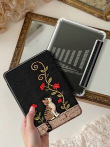 Cat And Flower Pattern Tablet Case, Compatible With IPad 9.7/10.2/10.5/10.9/12.9/Pro 11, 10th Generation, Compatible With Samsung Galaxy Tab S6 Lite 10.4-Inch, Compatible With Kindle Paperwhite 12th Gen 2024, Kindle (11th Generation) 2022 Release, Soft Fall Protection, Smart Stand/Auto Wake/Sleep, Holiday Gift. - Multicolor - View 7