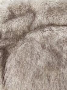 Women's Elegant Faux Fur Warm Jacket, Long Sleeve Stand Collar Thick Furry Coat, Fashion Casual Ladies Outerwear, Luxurious Stylish Commuter Daily Winter Jacket For Women - Light Brown - View 11