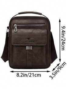 Unisex Vintage Fashionable Casual Business Handbag With Detachable Shoulder Strap, High-End ,Fathers Day Gift ,City Bag - Multicolor - View 4