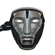 Cyberpunk Style Silver Resin Mask - Futuristic Cosplay Costume Prop, Suitable For Halloween, Music Festivals And Role-Playing - Full Face Protective Mask With Adjustable Strap - Multicolor - View 9
