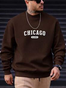 Men's Crew Neck Sweatshirt, Hoodless Unisex Flannel Jacket, Comfortable, Immediate Shipping - Rỉ Nâu - Xem 1