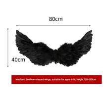 1 Set - Angel Feather Wings, Fairy Wand, Angel Headpiece, 3-Piece Toy Set, Wings, Feathers, Wand, "Random Color Feathers (Faux Feathers)", Angel Wings, Women's Angel Costume, Adult Angel Wings, Angel Costume, Wing Costume, White Wings, Black Wings, Black Angel Wings, Angel Halo, Creative Angel Feather Wings, Fairy Wand, Suitable As Christmas, Thanksgiving And Birthday Gift - Multicolor - View 23