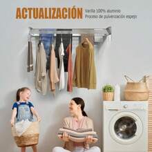 Tendedero de ropa plegable de acero inoxidable ideal para secado en interiores y exteriores para colgar ropa longitud 100cm - Negro - 80cm - Ver 2