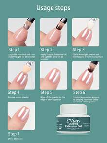 Cvian 塑形延长胶 - 强化、塑形、美甲凝胶、指甲油、增稠凝胶。抚平不平整表面，塑形不回弹，双倍持久，高弹性，不开裂。美甲沙龙/美甲师必备的功能性凝胶。需使用紫外线灯固化。 - 彩色 - 查看 7