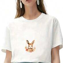 1pc/2pcs/3pcs Rabbit Heat Transfer Patches, Ironing And Washable, Applicable To T-Shirts, Jeans, Sweaters, Handbags, Pillows, Cushions. Queen - 3PCS-s - View 5