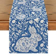 1 pieza Camino de mesa con estampado de Pascua, Camino de mesa con conejito de Pascua, Material de lino, Disponible en múltiples tamaños, Adecuado para comedor del hogar, decoración de cocina, decoración del hogar, fiestas al aire decoración de restaurantes, Apariencia de lino texturizado - Multicolor - Ver 13
