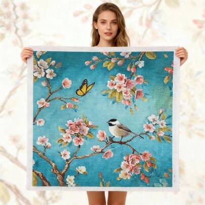 LaoJieYuan 2026新款花鸟十字绣DIY刺绣套装花园系列印花手工针线活材料工艺DIY套件刺绣套件十字绣套件钩针套件戳绣套件缝纫配件缝纫套件绣线工艺套件针线材料缝纫图案钩针工艺用品刺绣套件初学者缝纫图案