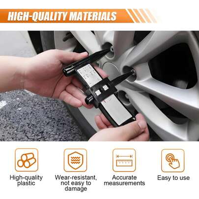 Wielboutgatafstandmeter, meetinstrument voor de afstand tussen wielboutgaten, liniaal voor gatenafstand, schuifmaat voor het meten van de afstand tussen 4, 5, 6 of 8 boutgaten