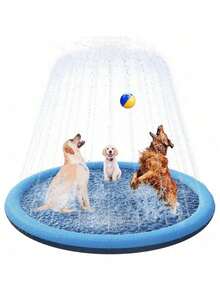 Extra Large Dog Splash Pad - Durable PVC Pet Swimming Pool For Outdoor Play, Non-Slip Cooling Bath Tub Suitable For Dogs And Puppies, Backyard Garden Summer Water Fun For Kids - Multicolor - View 4