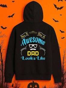 1-Pack Men's Funny Graphic Hooded Sweatshirt - This Is What Awesome Dad Looks Like Saying With Glasses & Mustache - Black & Blue Lettering - Casual Streetwear Pullover For Halloween, Father's Day Fall Hoodies,Men's Fall Clothes,Street Wear,Halloween,Mens Hoodies,Y2k Clothes,Jesus Hoodie,Thanksgiving Day,Nightmare Before Christmas,Christmas,Basics,Christmas Sweatshirt,Thanksgiving Outfit Men,,Christmas Clothes,Winter Clothes For Men,Men Gifts - Black - View 1