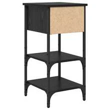 vidaXL Nachttisch Schwarz Eichen-Optik 33,5 X 36 X 70 Cm - Black - View 8