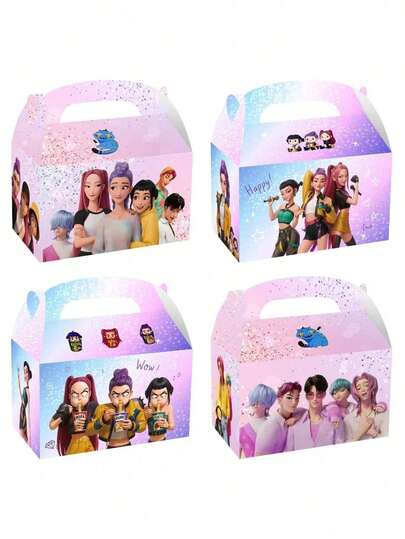 DOBBLE 12pcs/24pcs Cartoon Character Candy Box Decorative Items, Creative Storage Handheld Fashionable Party Decor For Christmas, Valentine's Day, Easter, Rewards & Gifts