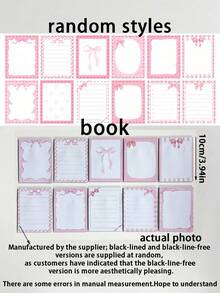 8张粉色蝴蝶造型自粘便签纸，可爱蝴蝶结设计，适合婴儿派对、女孩生日、家居/办公室装饰、儿童学习用品、蝴蝶主题礼物 - 彩色 - 查看 6