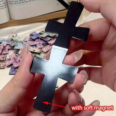 6pcs Magnetic Cross Bookmarks, Designed For Bible Study, Reading, Education And Student Gifts - Elegant Bookmarks With Inspirational Quotes, Ideal For Ladies To Use While Reading At School