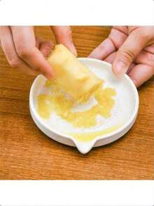 1pc Ceramic Food Grinder With Brush, Multi-Functional Ceramic Potato Masher, Manual Ginger Garlic Carrot Grinder Kitchen Tool - White - View 9