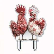 Happy Easter 2D Acrylic Garden , Bunny Family Yard Sign, Colorful Easter Egg Lawn Ornament, Spring Outdoor Waterproof Decor, Flat Weatherproof Holiday Garden Insert - A - View 2