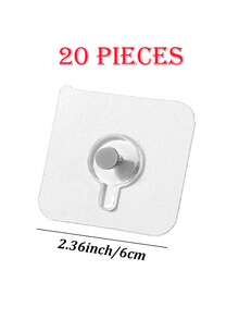 4/10/20pcs Modern Wall Mounted Practical Hooks - Easy To Install, Strong Bonding, No Drilling, Waterproof Plastic Hooks For Pictures, Photo Frames, Posters, Clocks In The Kitchen And Bathroom, Utility Hooks - A - View 6