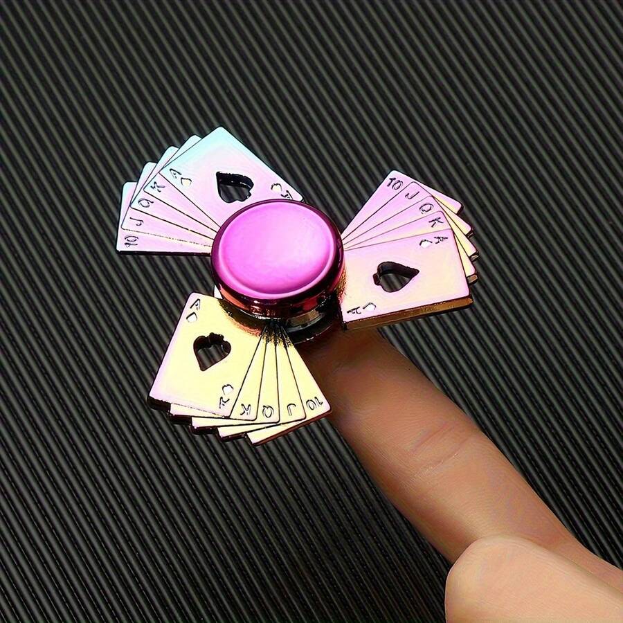 Zinc Alloy  Metal Finger Spinners Toy For Focus Relax Durable Fingertip Gyro Party Favors Goody Bag Fillers Gifts Mixed Color - 1 lá bài poker nhiều màu sắc - Xem 1