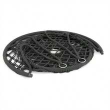 Silla colgante de macramé, hamaca de silla de estilo bohemio de cuerda de algodón con flecos, capacidad máxima de 350 libras para dormitorio, sala de estar, porche, balcón - Negro - Ver 10