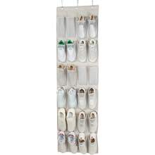 Basics - Organizador de zapatos de tamaño mediano para colgar sobre la puerta 24 bolsillos - Blanco - Ver 5