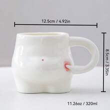 Cute Belly Ceramic Mug, Funny Healing Style Stress Relief Water Cup, Personalized Home/Office Drinkware, Unique Creative Gift - Multicolor - View 3